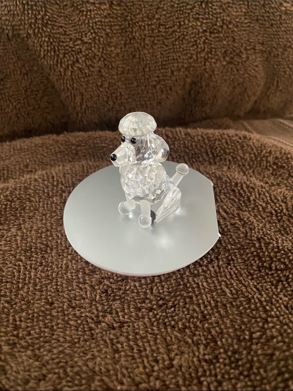 Swarovski Clear Crystal Poodle Figurine with Black Accents